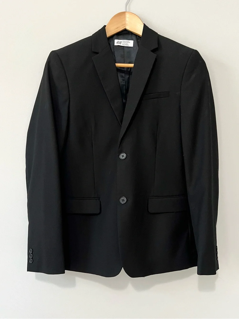 H&M Kids Black Two-Button Notch Lapel Blazer Suit Jacket Boys